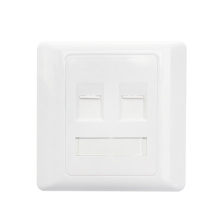 White Network rj45 indoor 2 port face plate